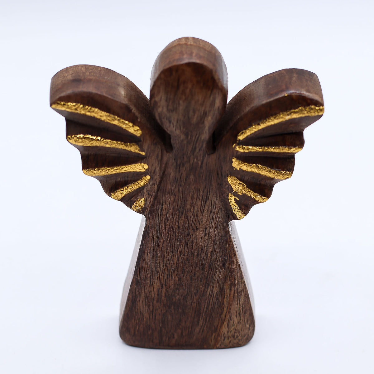 Mango Houten Engel met Gouden Vleugels – Medium