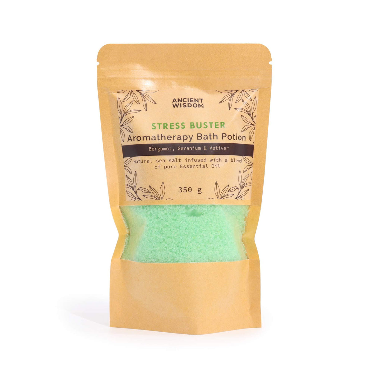 Aromatherapie Badzout Stress Buster – Bergamot, Geranium & Vetiver 350 g