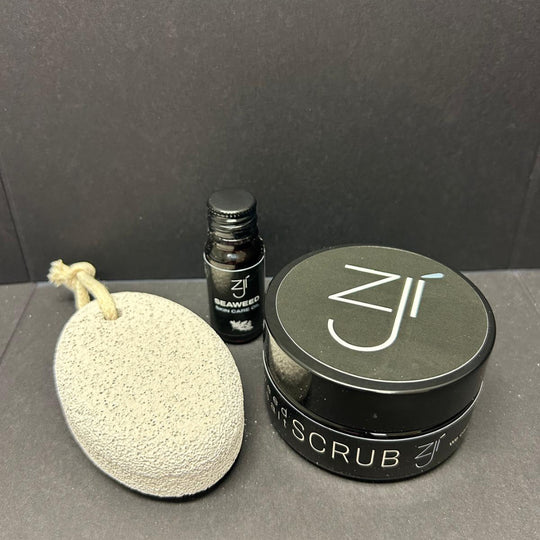 Combipakket Luxe scrub + Seaweed skin care olie + Puimsteen