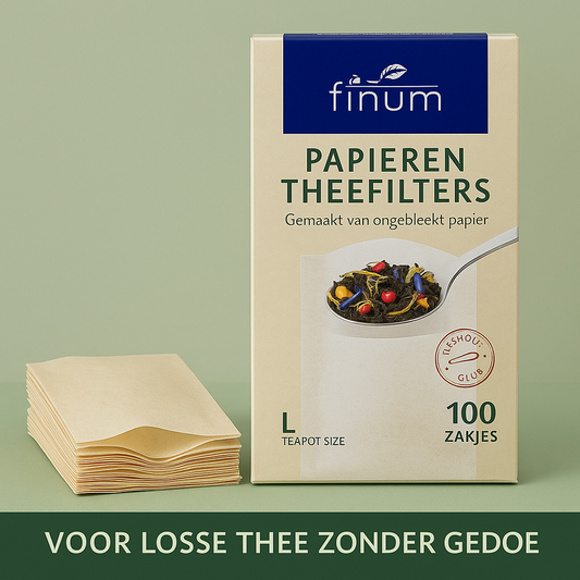 Finum Papieren Theefilters – Maat L | 100 stuks