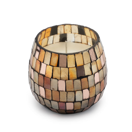 Amber Mosaic Glazen Kaars Small