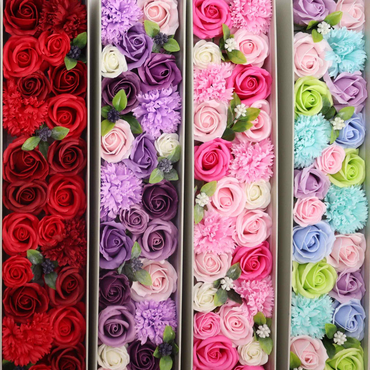 Baby Blessings – Roze Zeepbloemen in Geschenkdoos – 50 cm