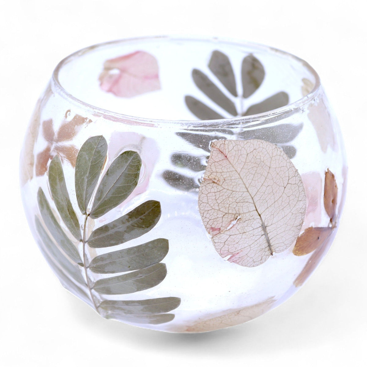 Botanische Glazen Kaarsenhouder Primavera Bowl – 8 × 10 cm