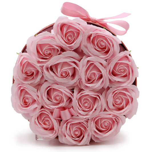 Zeepbloemen Geschenkboeket – 14 Roze Rozen