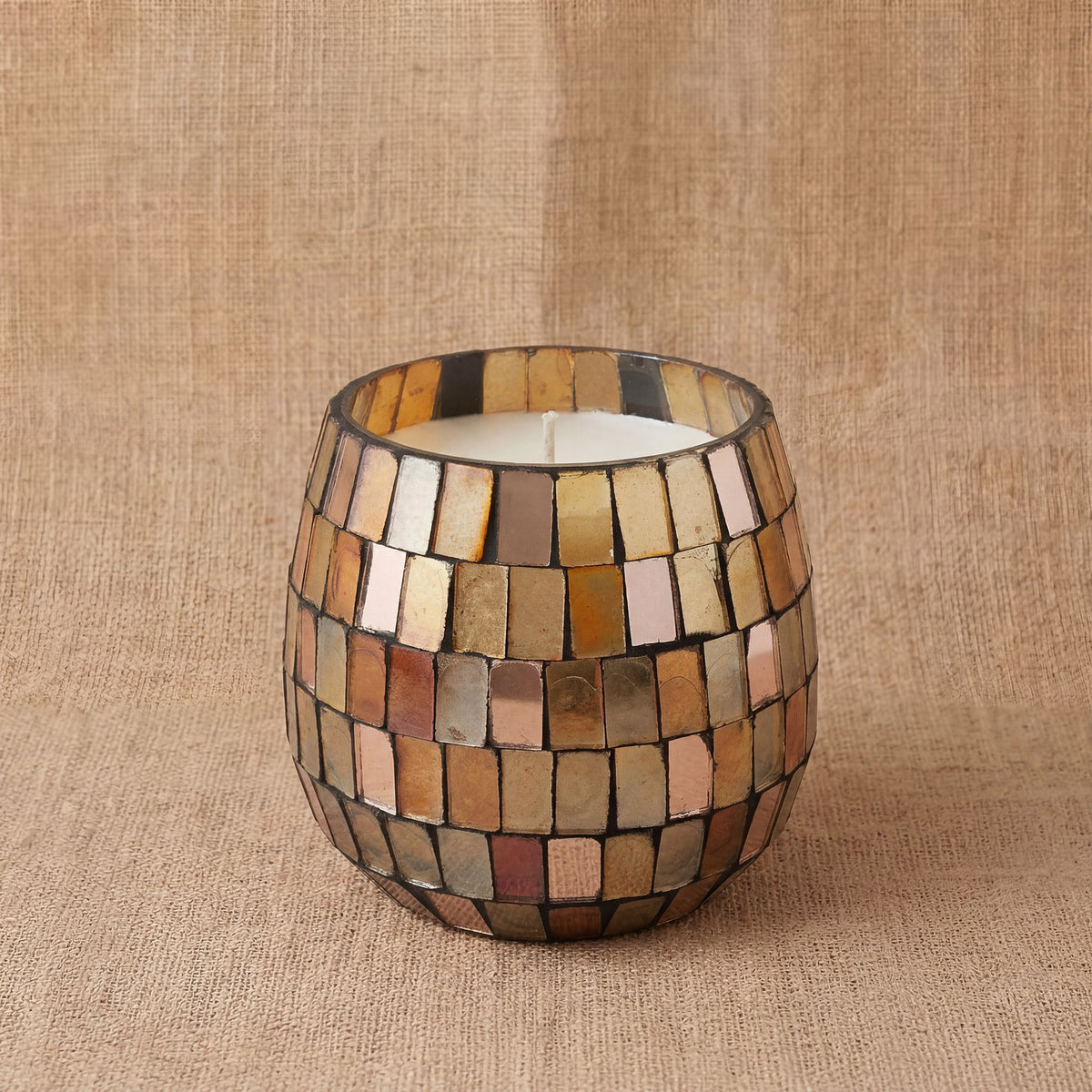Amber Mosaic Glazen Kaars Small
