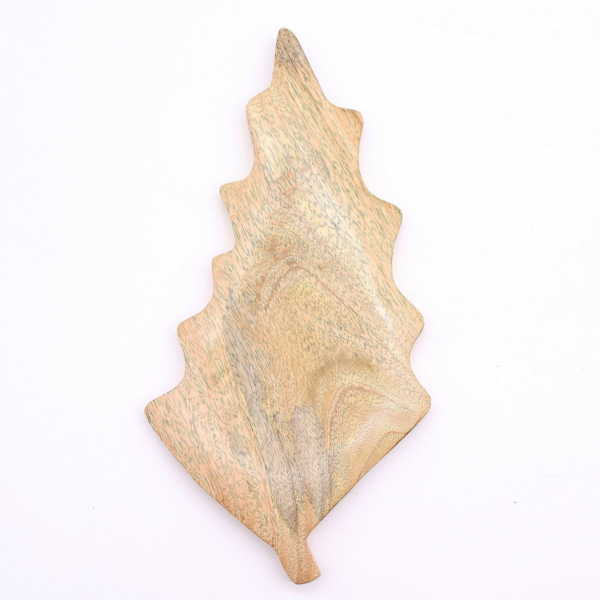 Mango Houten Bladschaal met Groen Emaille – 33 cm
