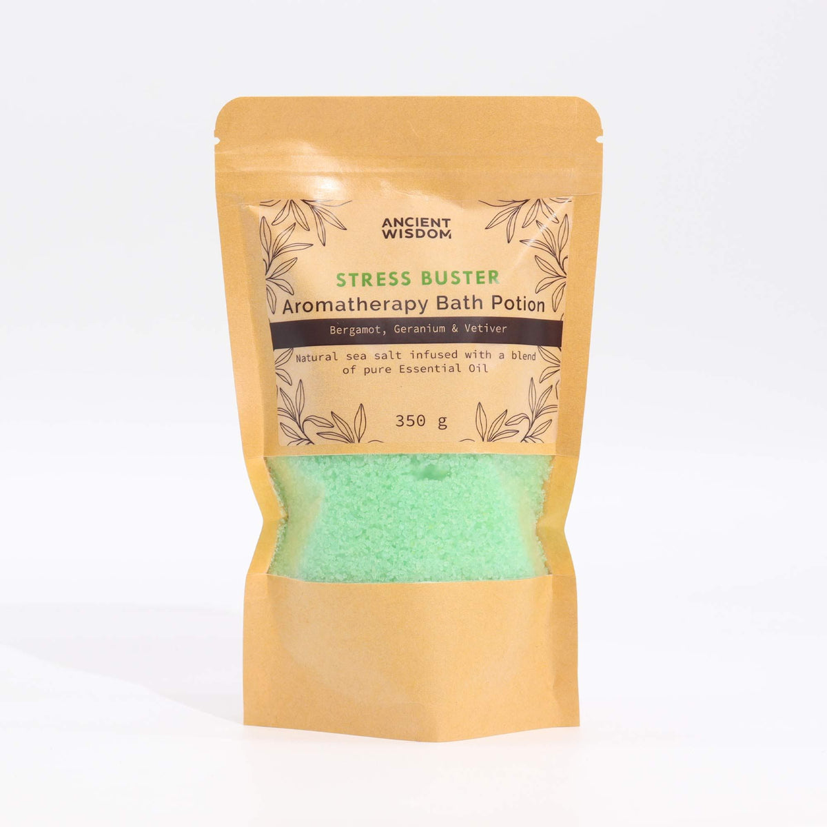 Aromatherapie Badzout Stress Buster – Bergamot, Geranium & Vetiver 350 g