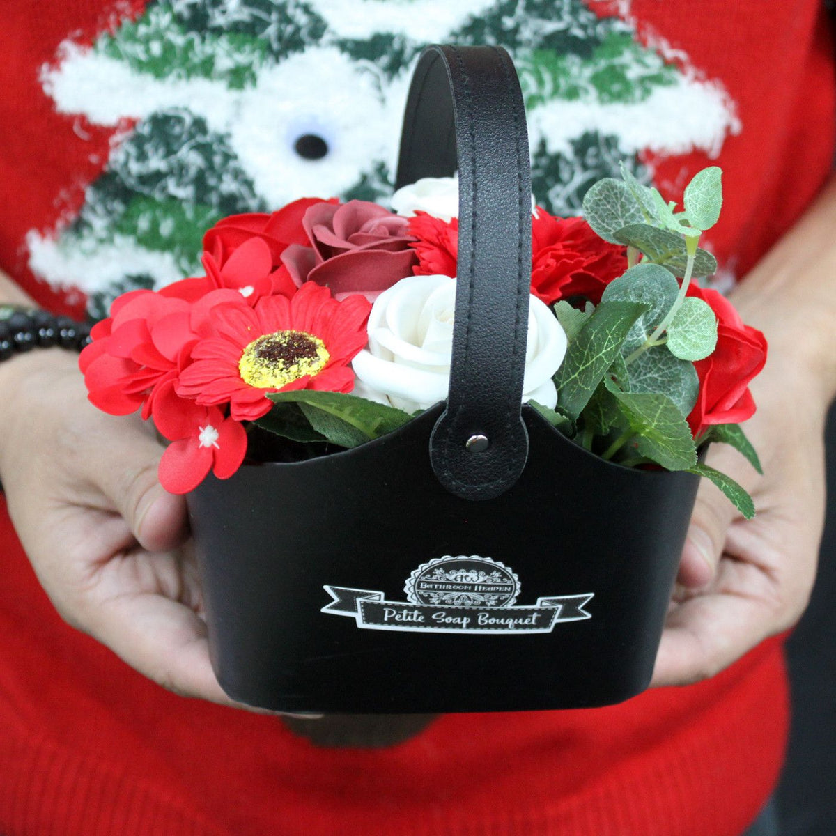 Zeepbloemen Petite Basket – Rich Reds