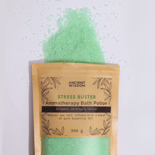 Aromatherapie Badzout Stress Buster – Bergamot, Geranium & Vetiver 350 g