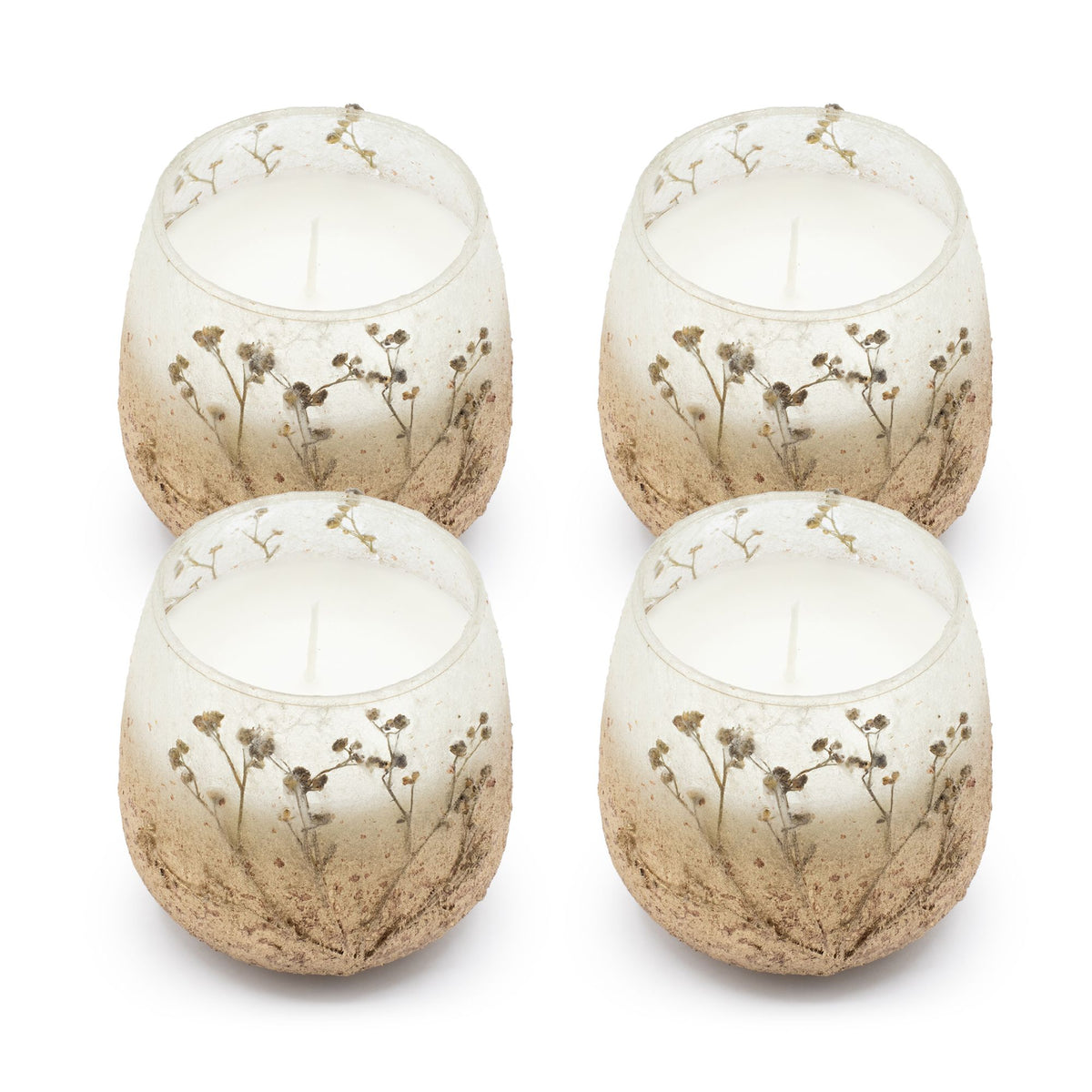 Wildlight Woods Glazen Kaars Medium – Gedroogde Bloemen