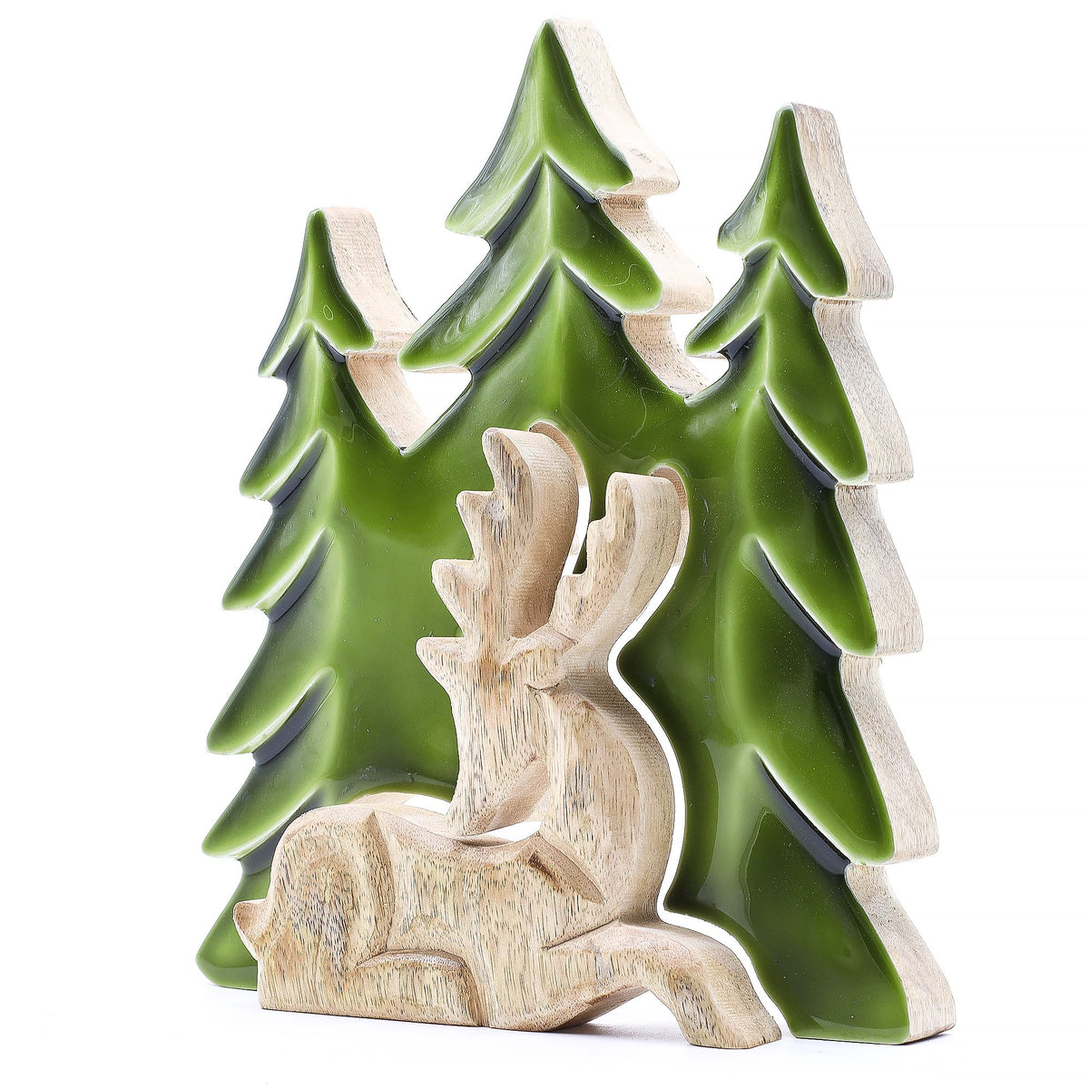 Mango Houten Bosdecoratie met Hert – 23 cm