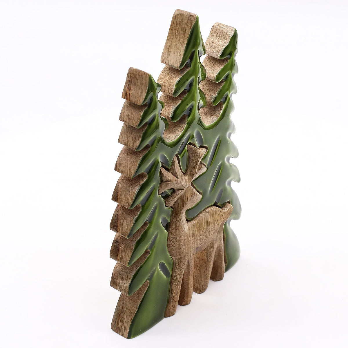 Mango Houten Bosdecoratie met Hert – 23 cm