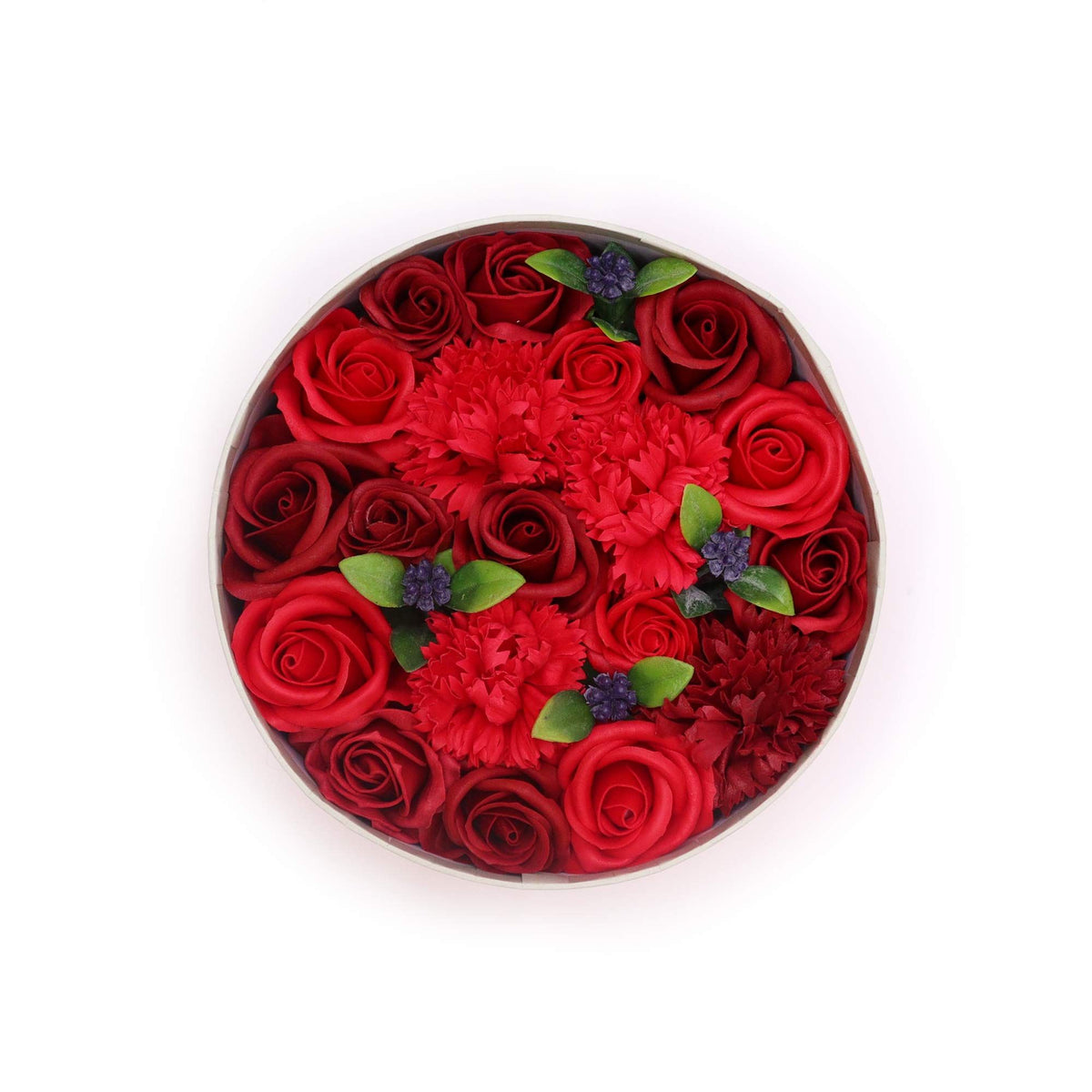 Classic Red Roses – Rode Zeepbloemen in Ronde Geschenkdoos