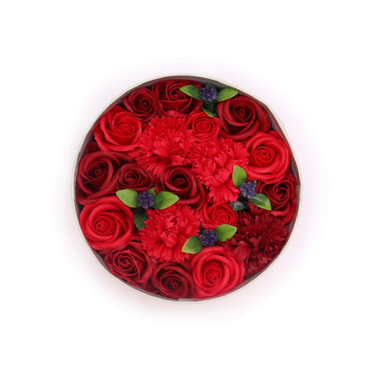 Classic Red Roses – Rode Zeepbloemen in Ronde Geschenkdoos