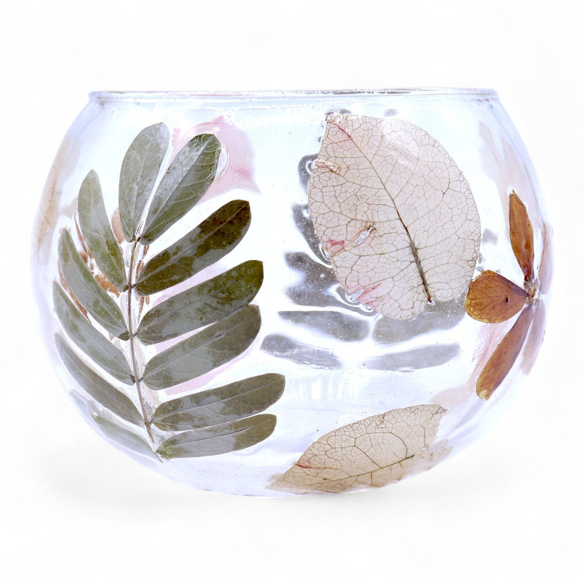 Botanische Glazen Kaarsenhouder Primavera Bowl – 8 × 10 cm