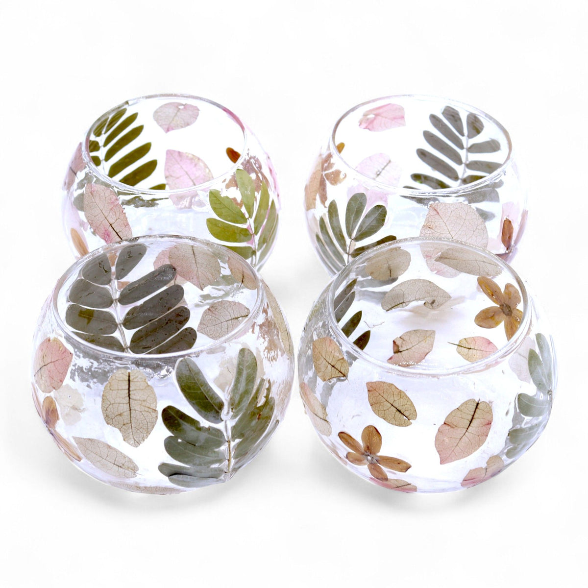 Botanische Glazen Kaarsenhouder Primavera Bowl – 8 × 10 cm