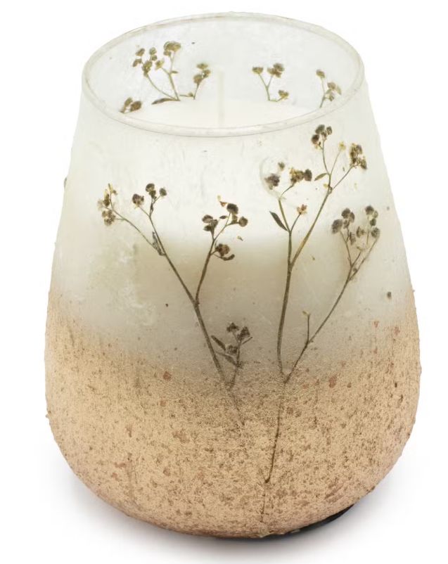 Wildlight Woods Kaarsenset – 3 Glazen Kaarsen met Gedroogde Bloemen